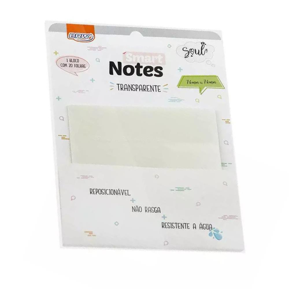 Bloco Anotacoes Brw 76X102mm Transparente 20 Folhas Ba7659