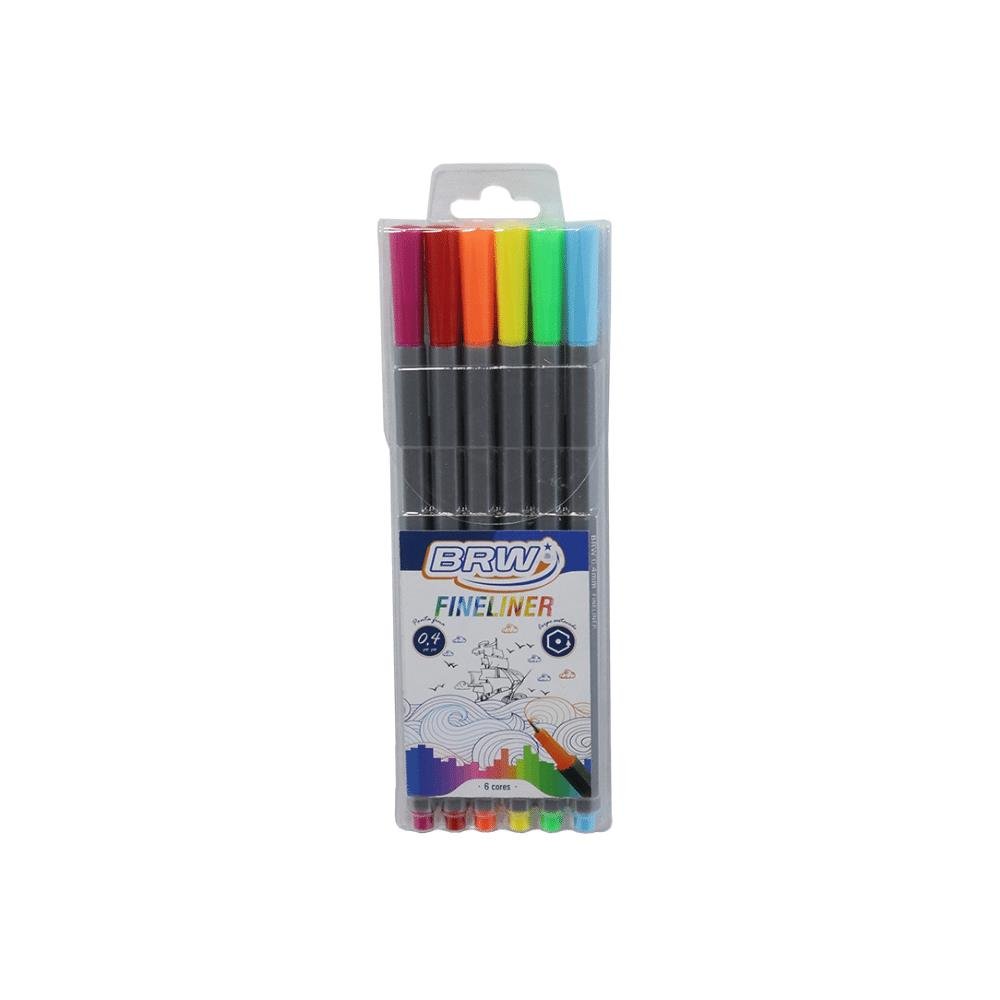Canetinha Hidrográfica Fine Liner 0.4MM Com 6 Brw