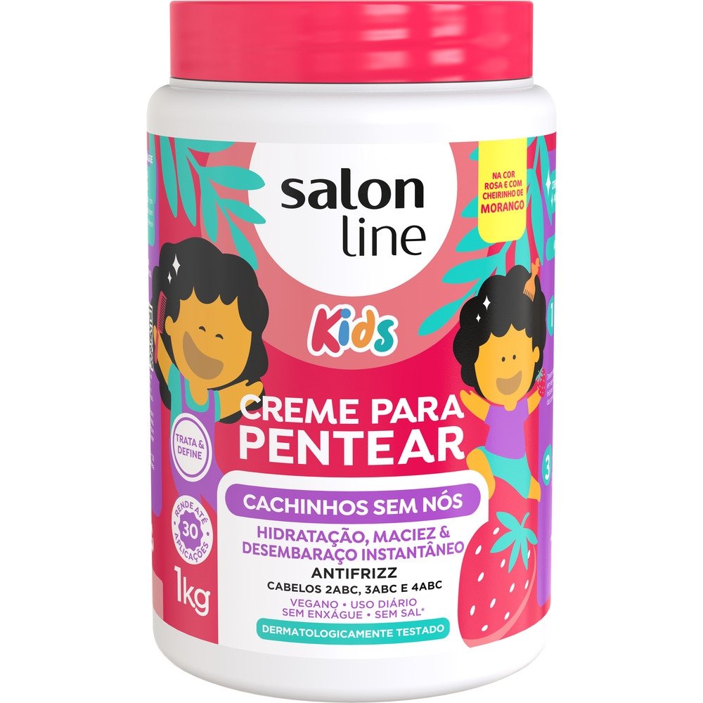 Creme para Pentear Salon Line Kids Cachinhos sem Nós Morango 1Kg