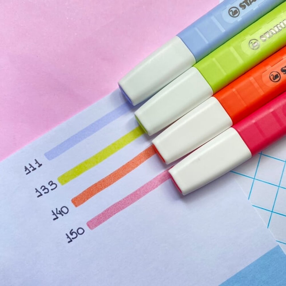 Marcador Stabilo Swing Cool Pastel 4 cores Cores Novas