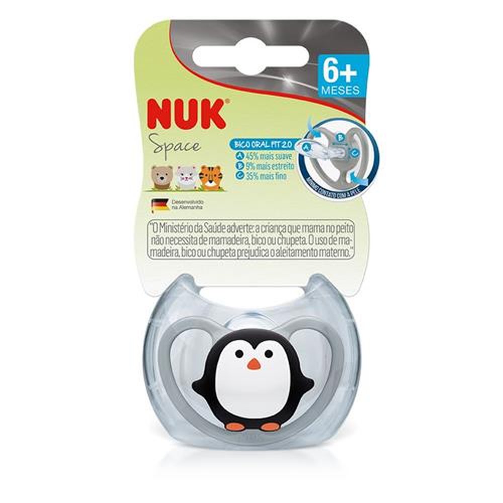 Chupeta Nuk Silicone Space Boy Tamanho 2 6+ Messes - Pinguim