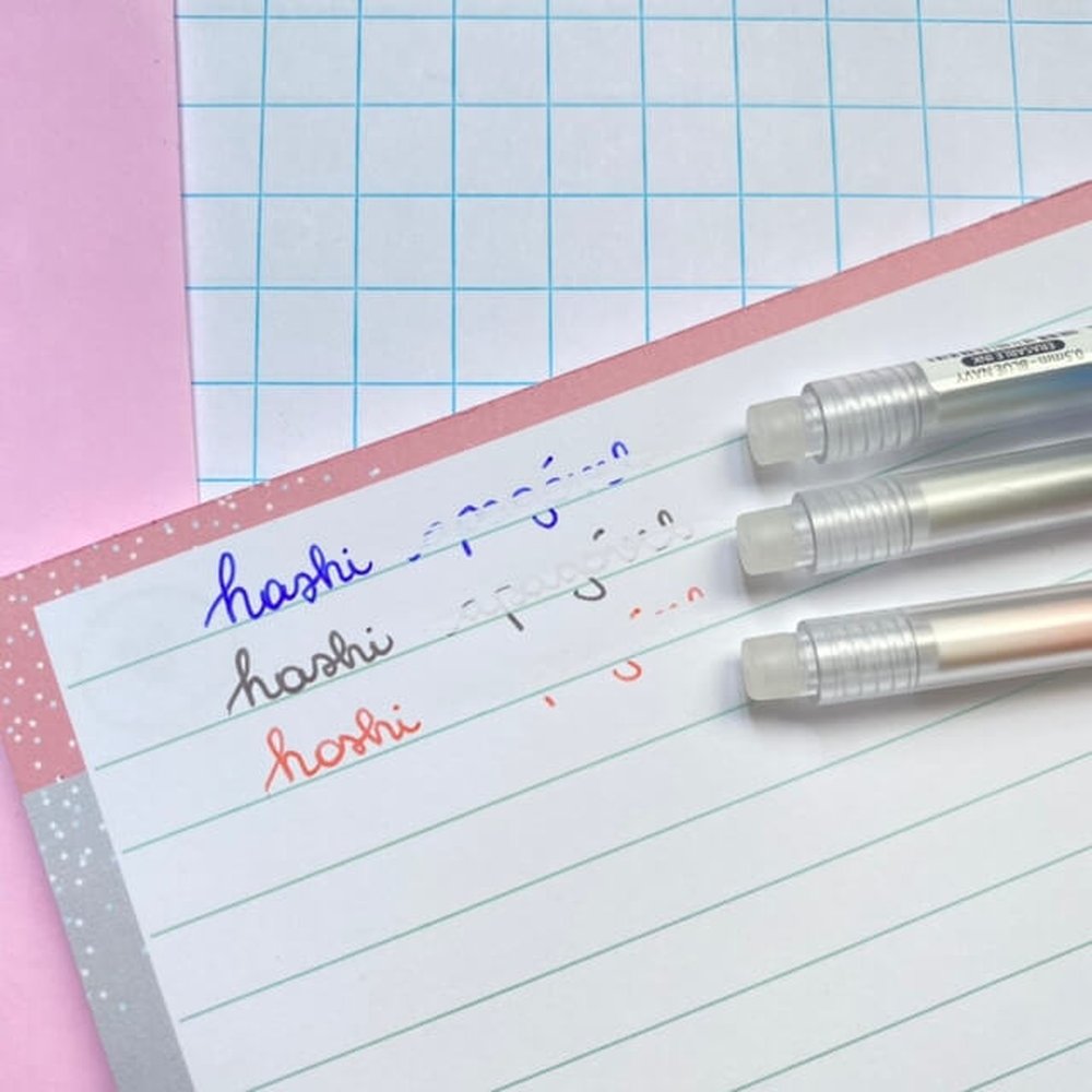 Caneta Gel Hashi Newpen Ponta Agulha Cor Vermelha - Escreve em Papel Preto