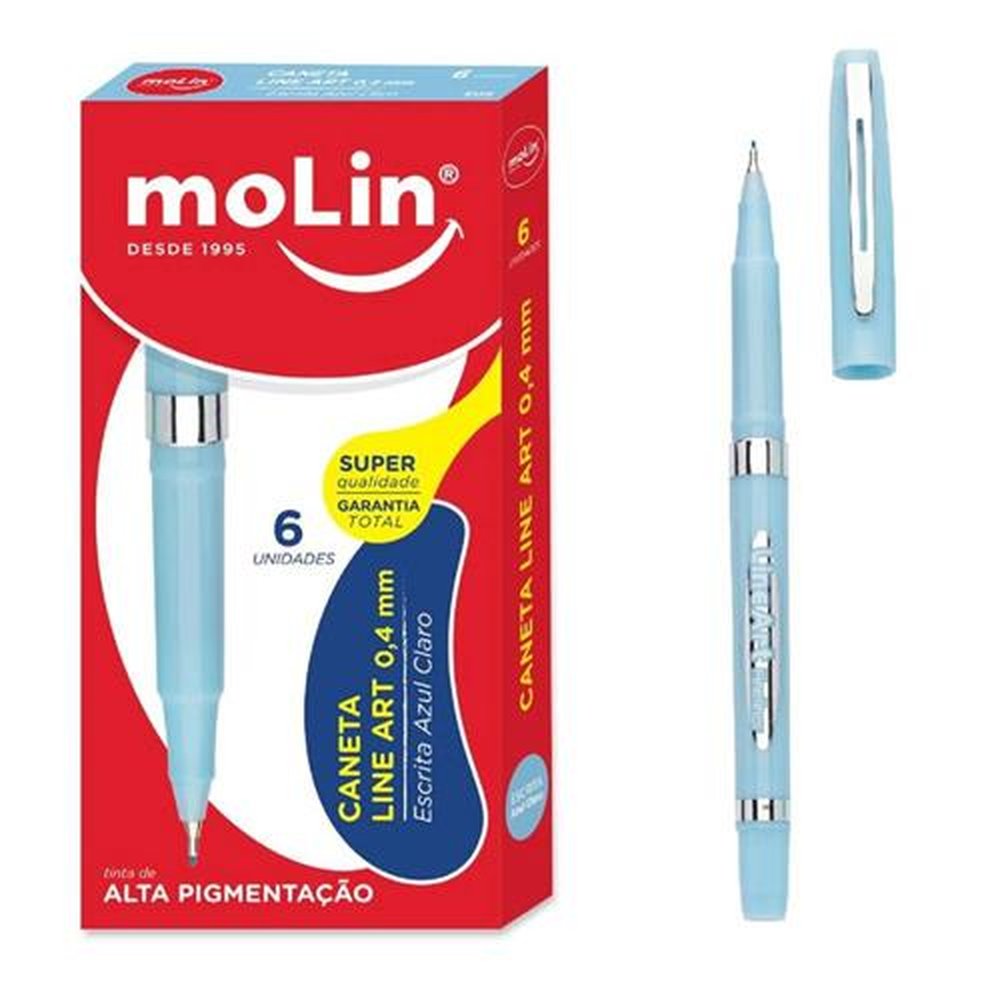 Caneta Line Art 0.4mm Azul Claro Molin