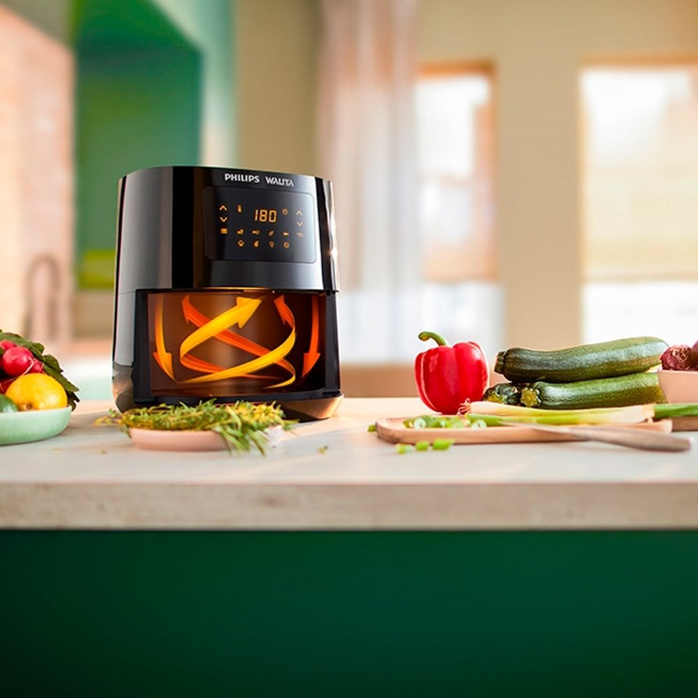 Fritadeira Air Fryer Philips Walita RI9252 - 4,1 Litros, Digital, 1400W, Preto, 220V