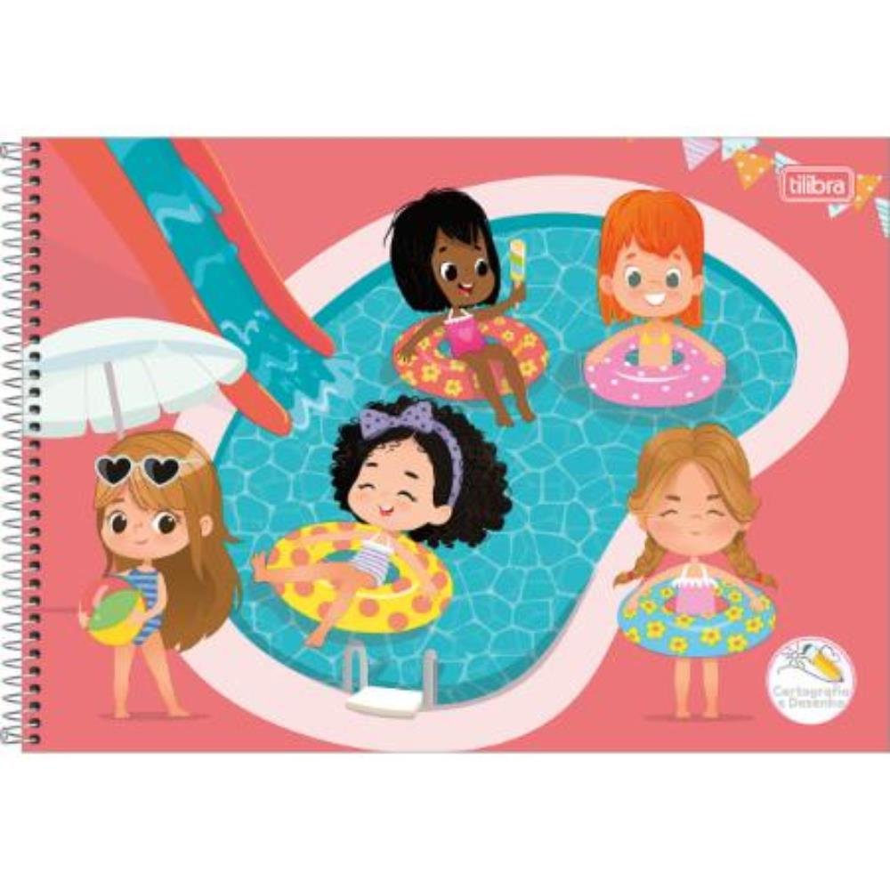 Caderno de Desenho e Cartografia Sapeca Feminino Tilibra 48 Folhas