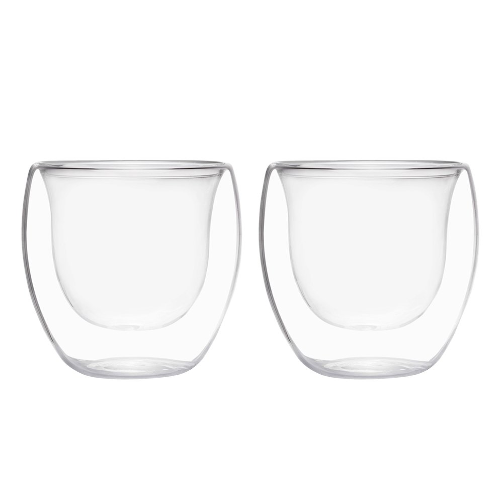 Par De Copos Para Café Parede Dupla Sem Alça Vidro Borossilicato Mimo Style