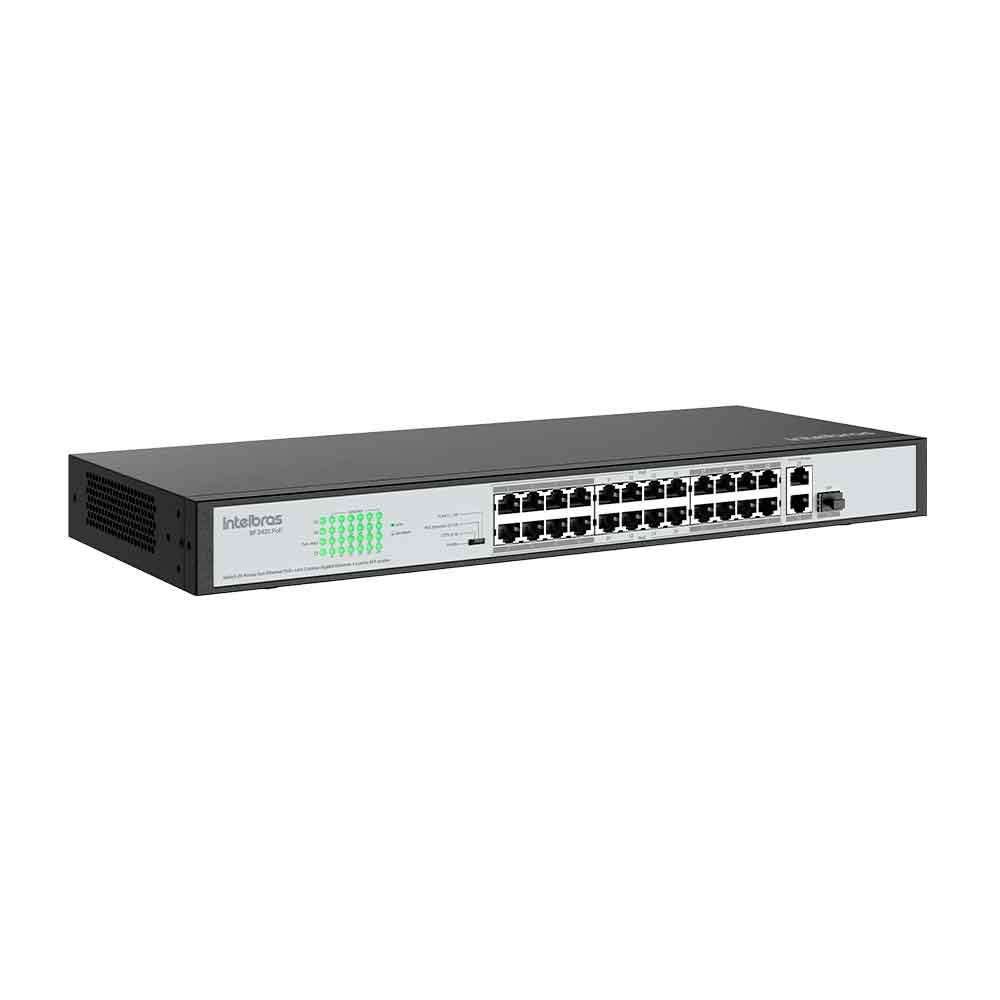 Switch Intelbras Sf 2421 Poe, 24p Fast Ethernet Poe, 2p Gigabit, 1p Sfp Combo - 4760075