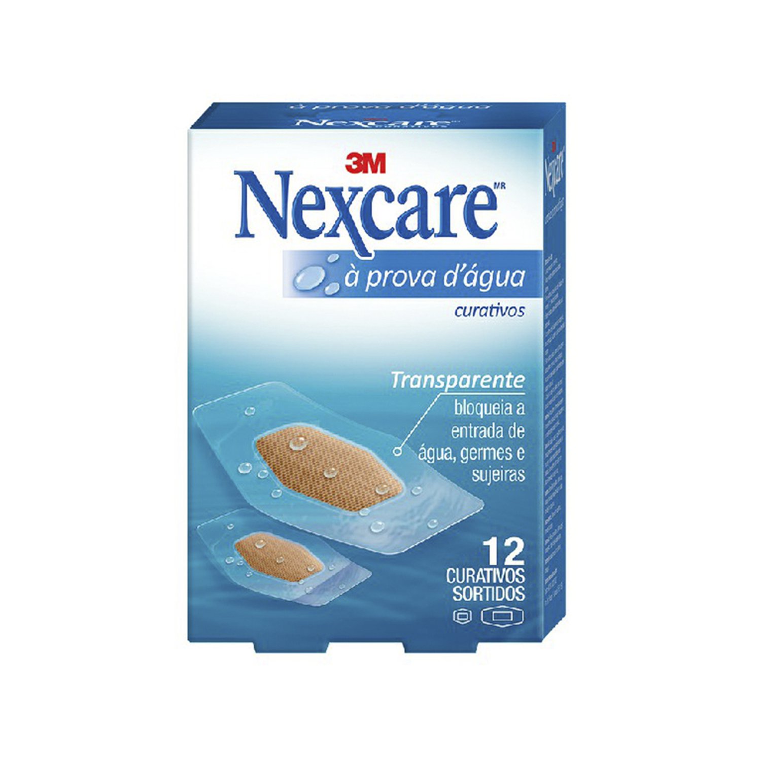 Curativo 3M Nexcare Transparente Prova Dagua Com 12 Unidades