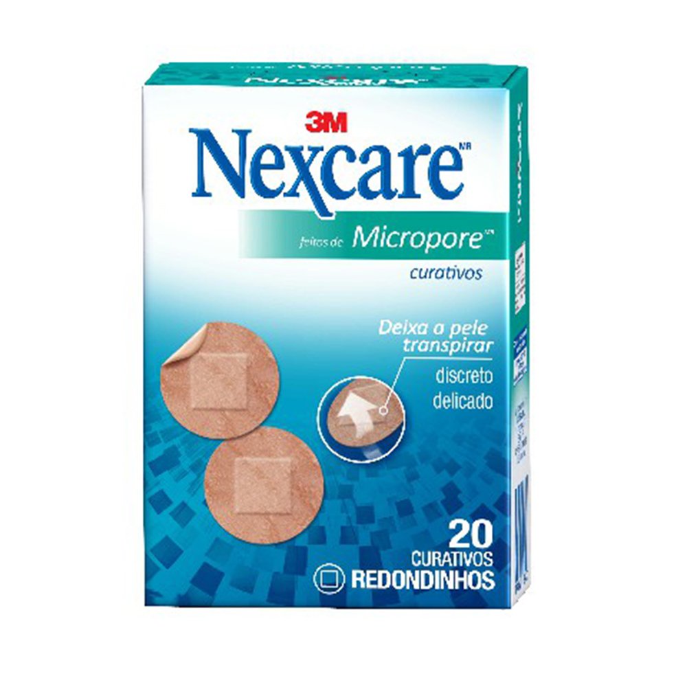 Curativo 3M Nexcare Micropore Redondo Com 20 Unidades