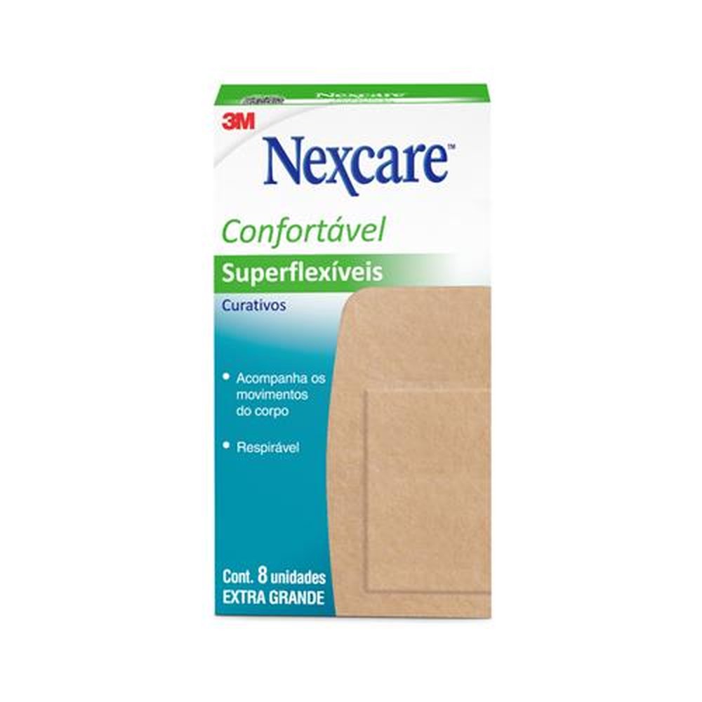 Curativo 3M Nexcare Superflexiveis Joelho E Cotovelo Com 8 Unidades
