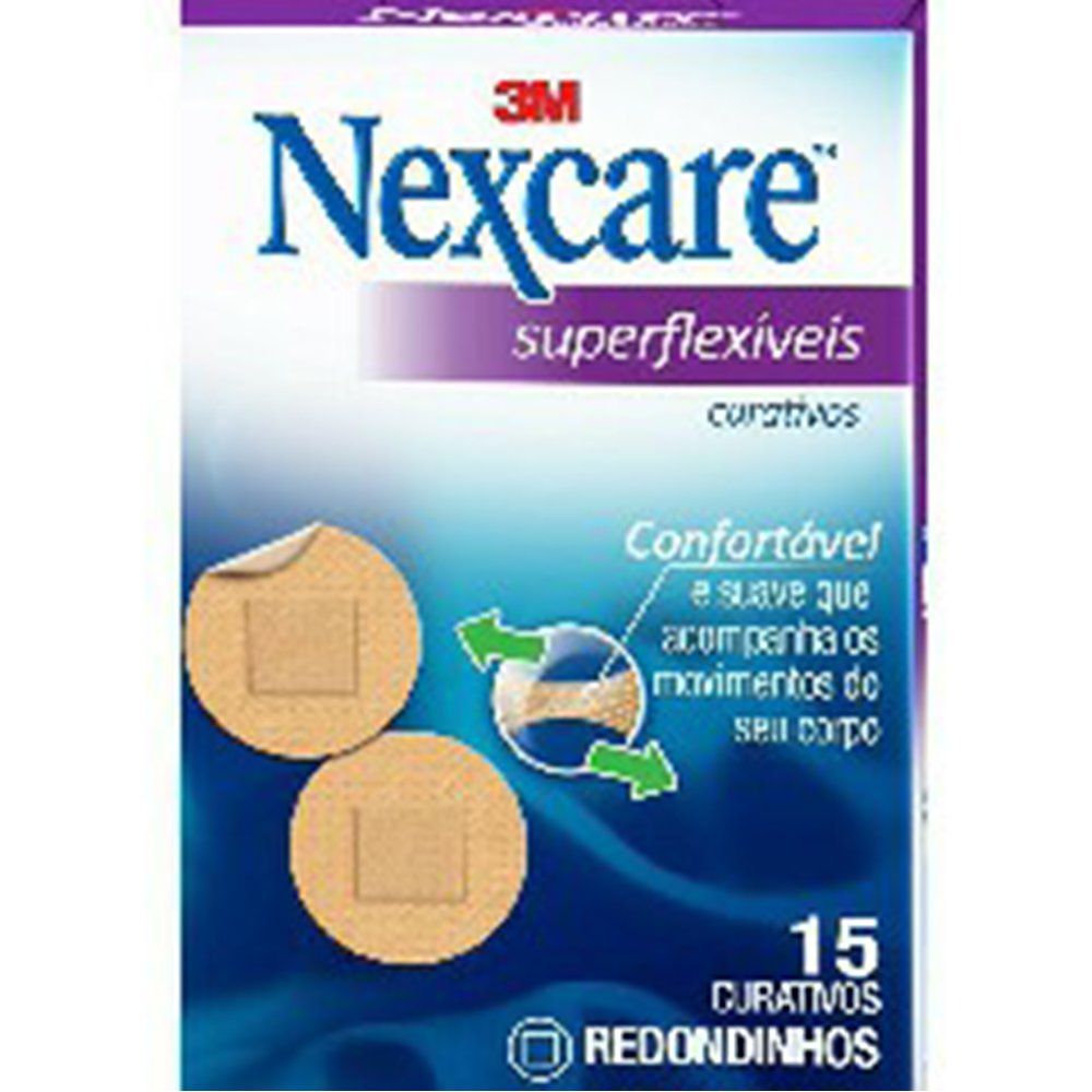 Curativo 3M Nexcare Superflexiveis Redondo Com 15 Unidades