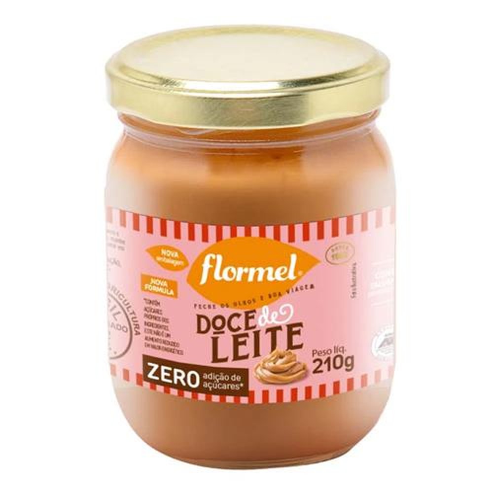 Doce de Leite Cremoso Flormel, Zero Açúcar - Pote com 210g