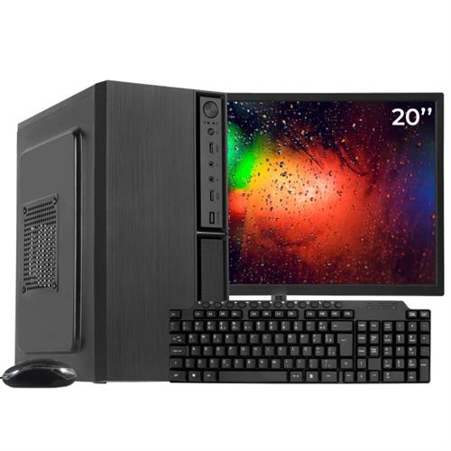 Computador Completo Ark Intel Core i5 10400F 8GB SSD 480GB Windows 10 Pro + Monitor 20 LED HDMI + KIT Multimidia