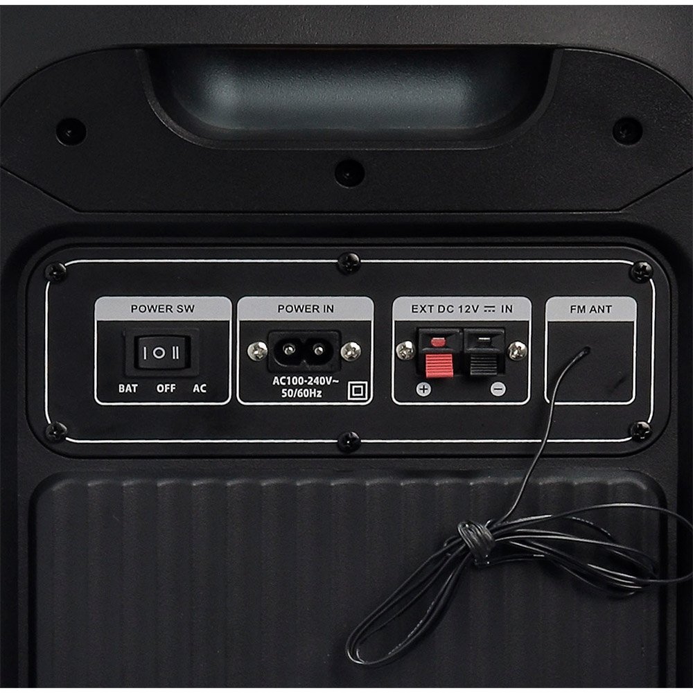 Caixa de Som Daewoo DW2000 Partybox, USB e AUX, Bateria de Lítio recarregável, 1200W, Preto