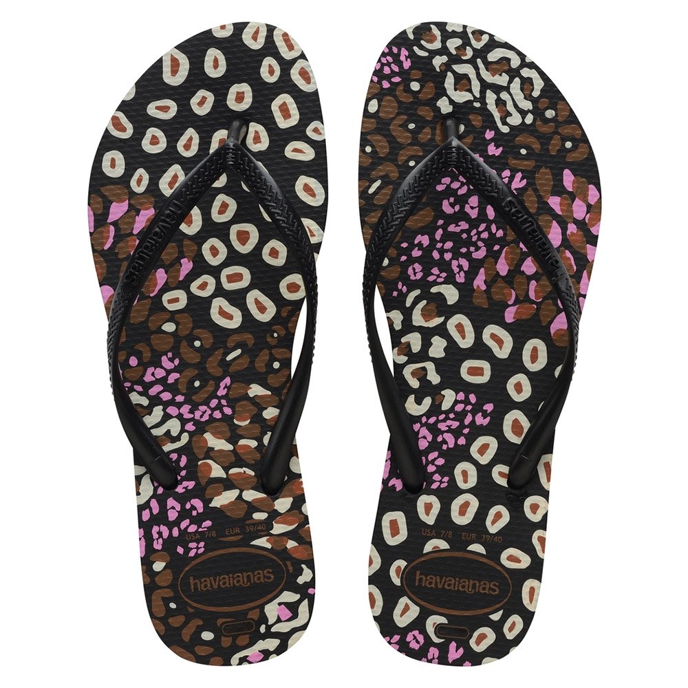 Havaianas Slim Animals Preto/Pink Lemonade 37/8