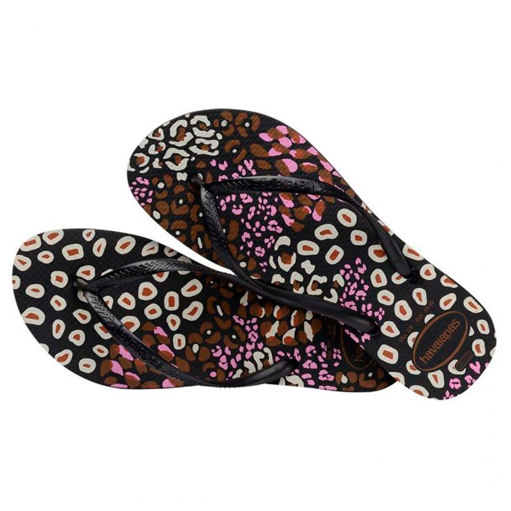 Havaianas Slim Animals Preto/Pink Lemonade 37/8
