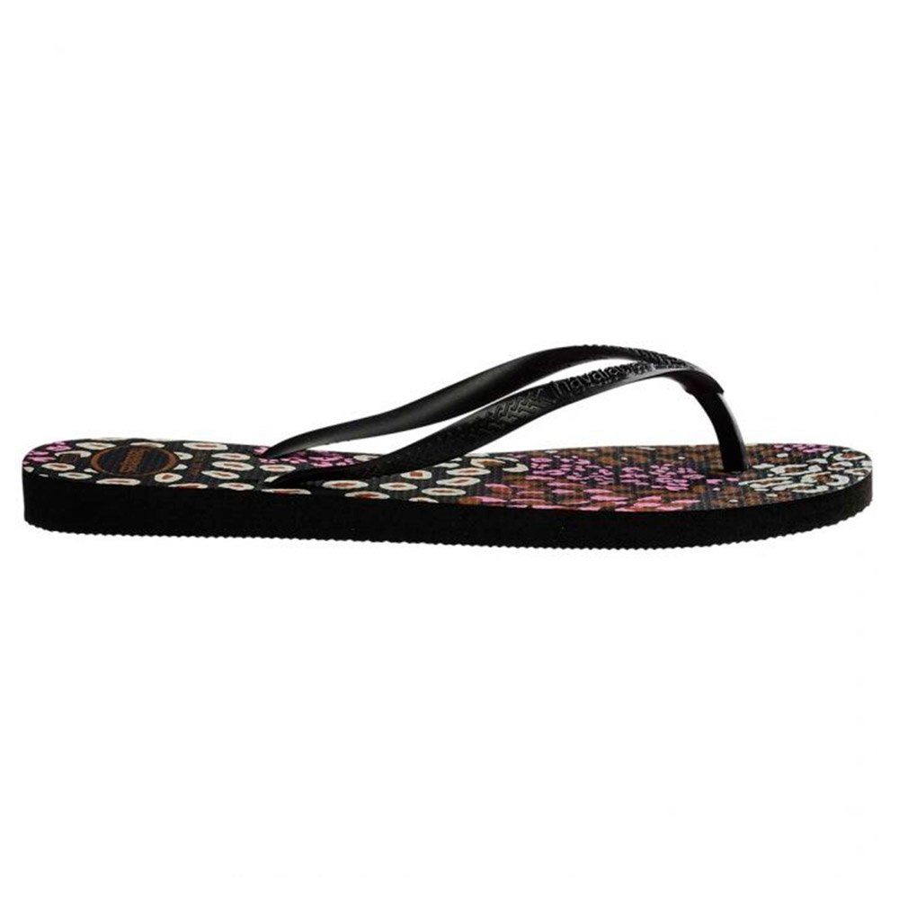Havaianas Slim Animals Preto/Pink Lemonade 37/8
