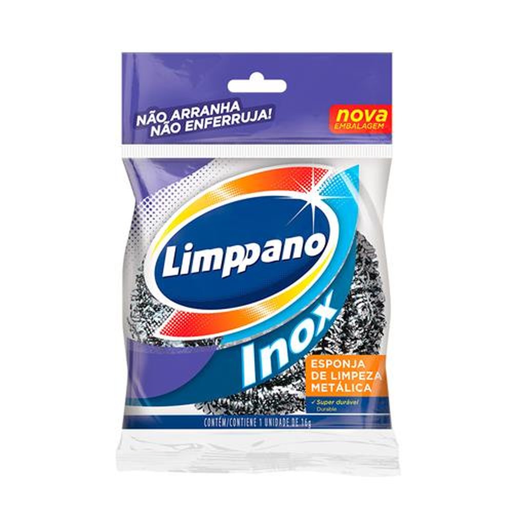 Esponja De Aço Inox Limppano - Contém 60 Unidades