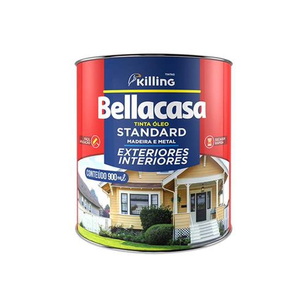 Tinta A Óleo Para Madeira E Metal Bellacasa 900 Ml Cinza Escuro 1396 Killing