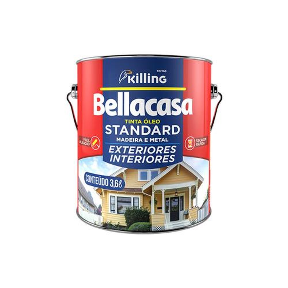 Tinta A Óleo Para Madeira E Metal Bellacasa 3,6 L Branco 1310 Killing
