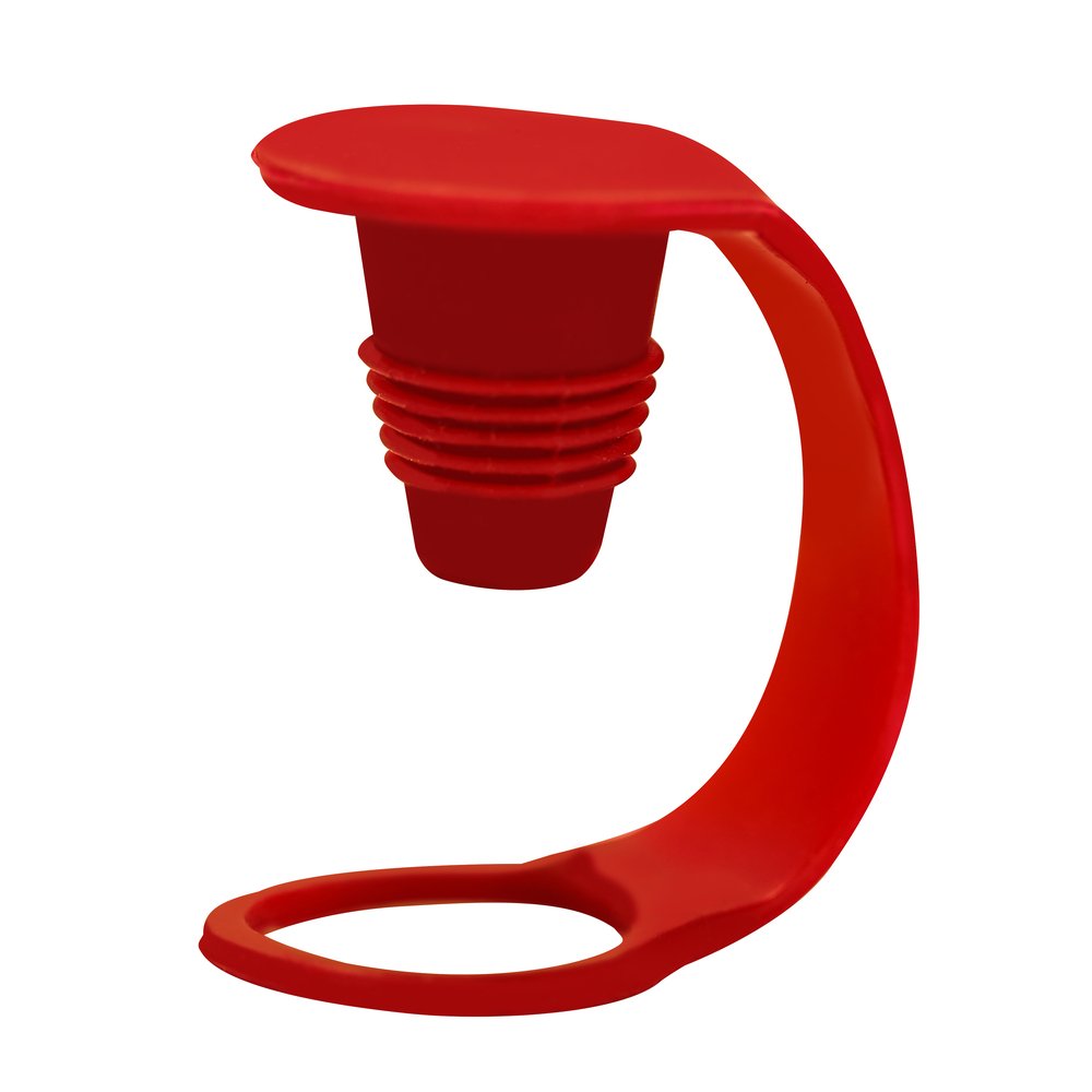 Rolha Silicone para Vinho com Anel Segurança - Embalagem Contendo 2 Unidades