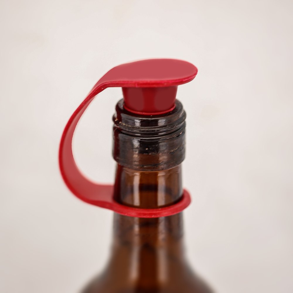 Rolha Silicone para Vinho com Anel Segurança - Embalagem Contendo 2 Unidades