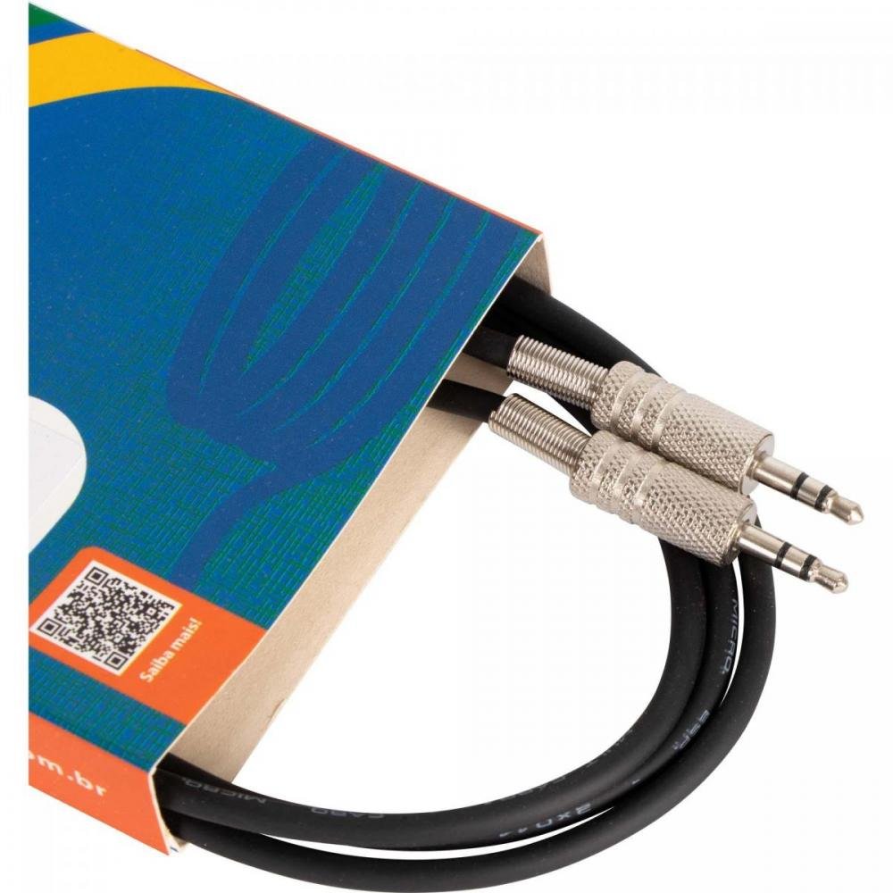 Cabo de Áudio Linha Brasil P2 Estéreo X P2 Estéreo 1,8M Preto HAYONIK Un.Venda: PC/1