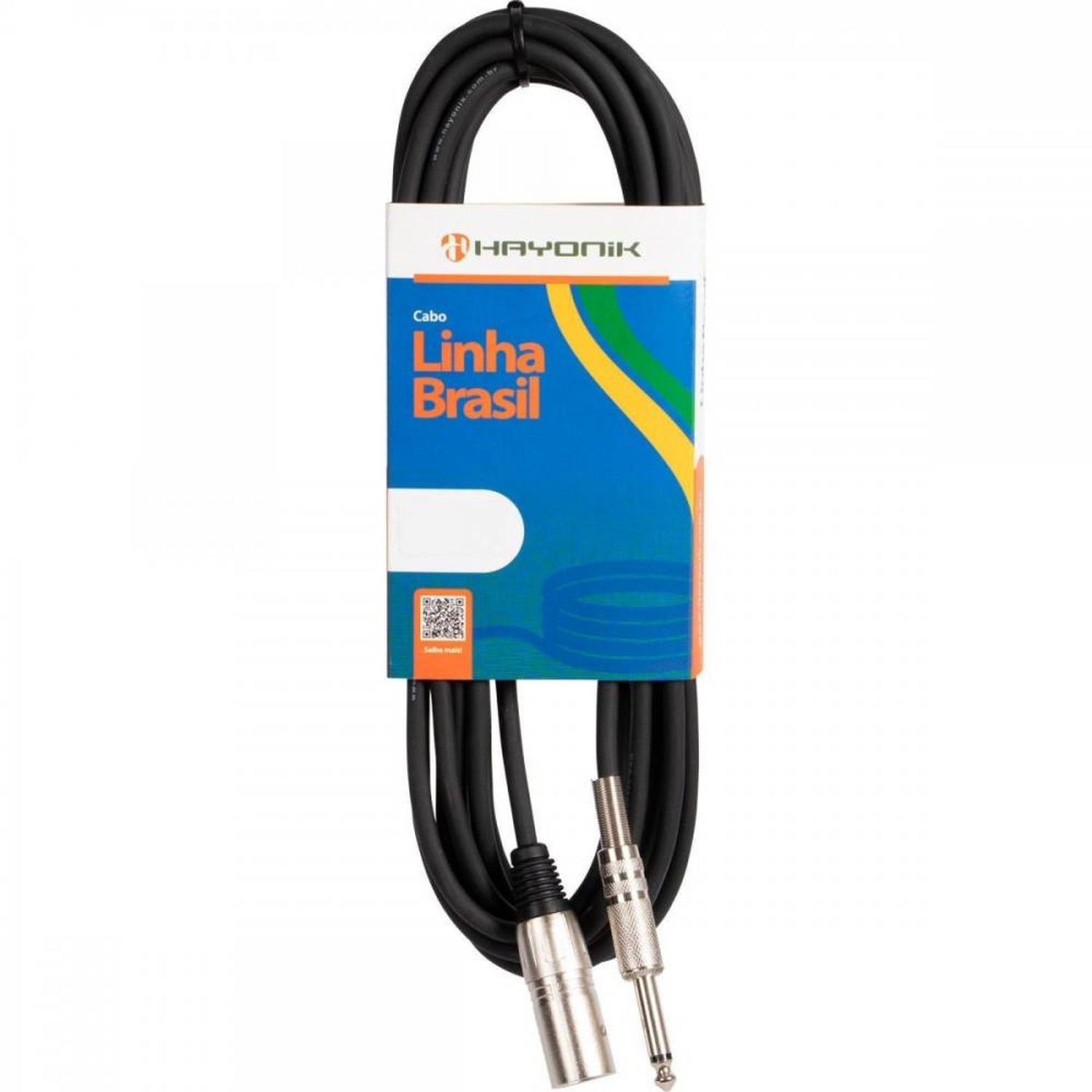Cabo para Microfone Linha Brasil XLR Macho X P10 10 metros Preto HAYONIK