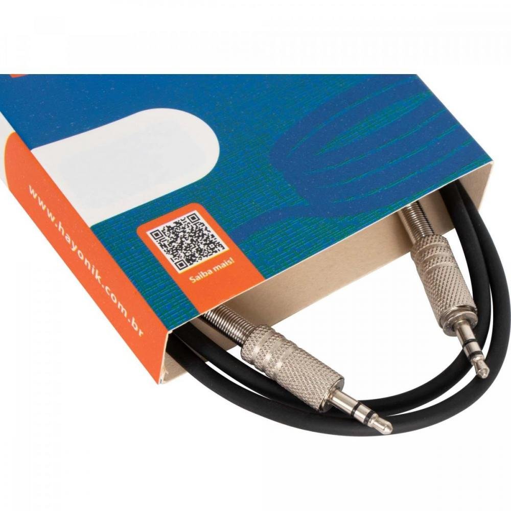 Cabo de Áudio Linha Brasil P2 Estéreo X P2 Estéreo 1,2M Preto HAYONIK Un.Venda: PC/1