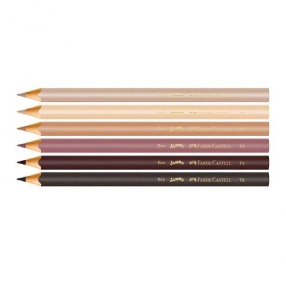 Lápis de Cor Jumbo Caras e Cores 6 Cores Faber Castell