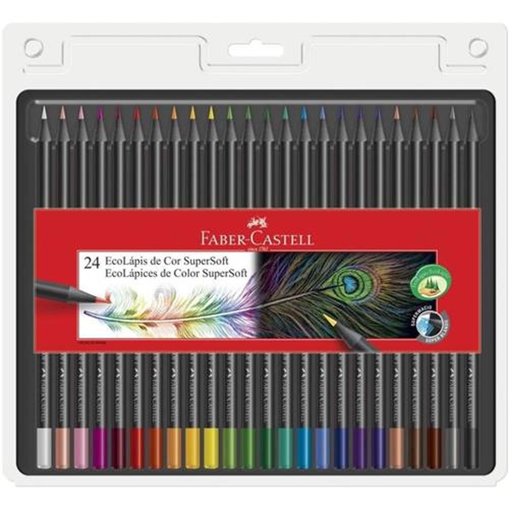 Lapis de Cor Supersoft Com 24 Cores Faber Castell
