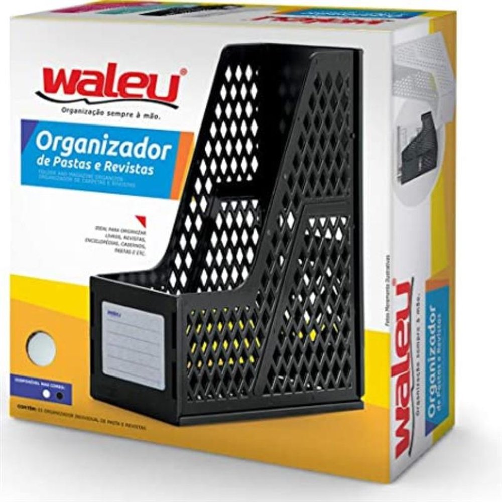Organizador de Pastas e Revistas Individual Branco Waleu