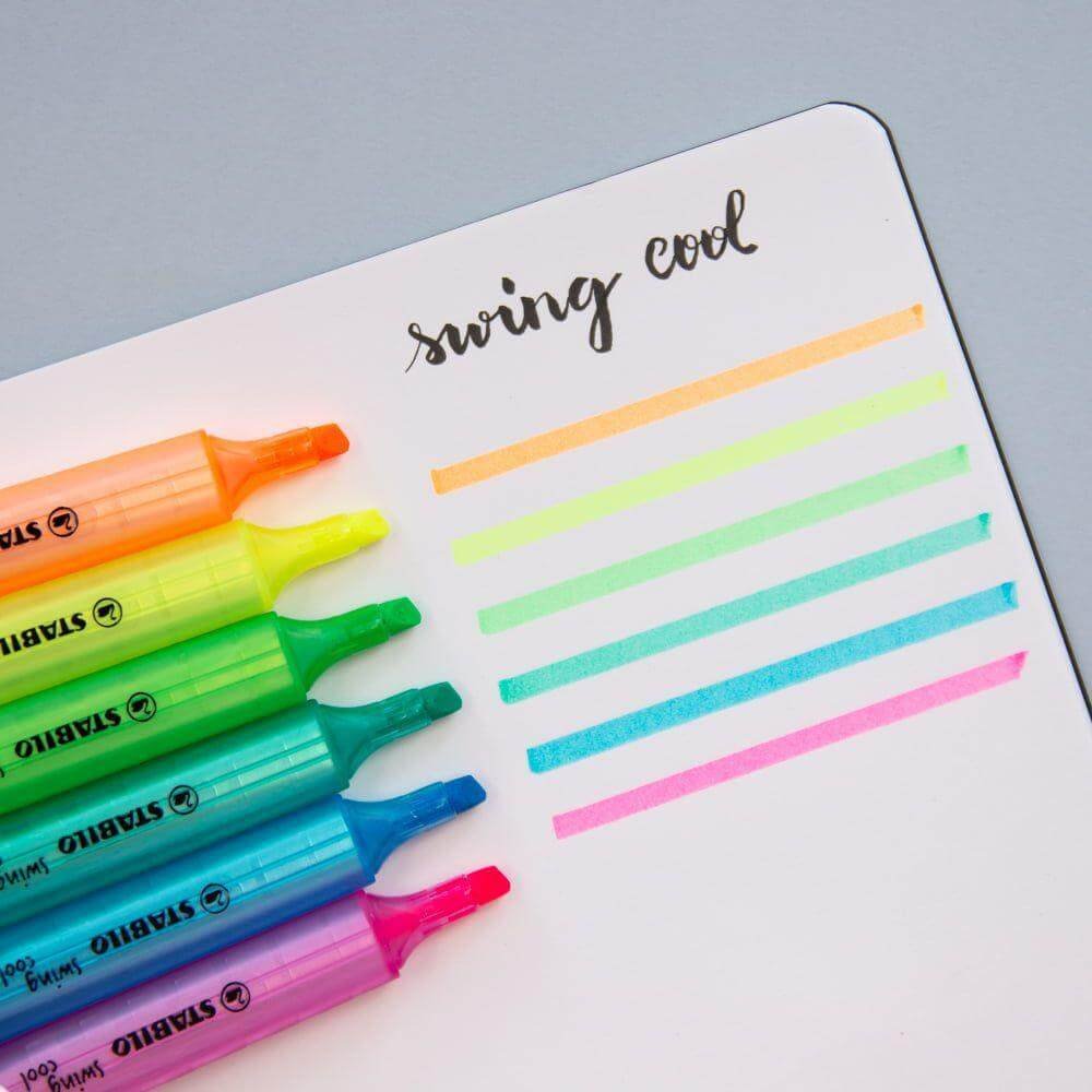 Kit de Marca Texto Stabilo Swing Cool 6 Cores Neon
