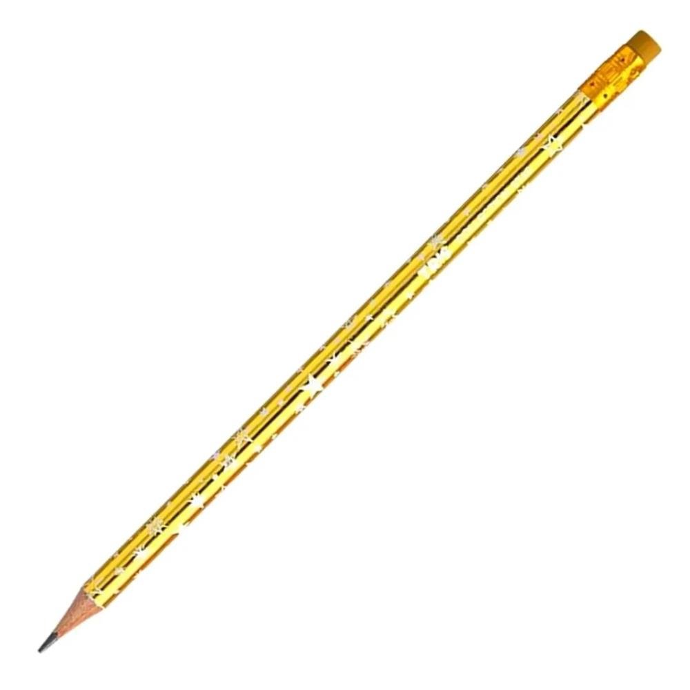 Lápis com Borracha Star Metálico Neon Collection Tris cor:amarelo