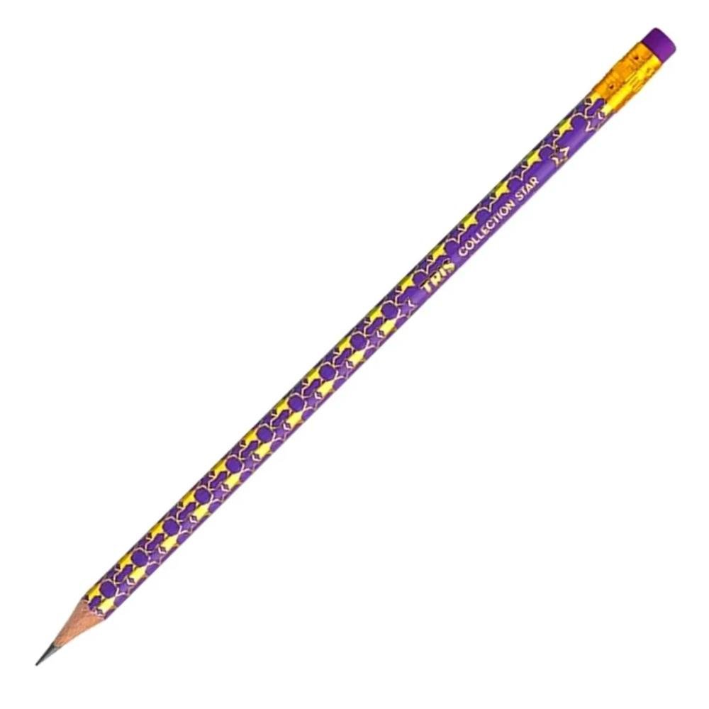 Lápis com Borracha Star Metálico Neon Collection Tris cor:lilas