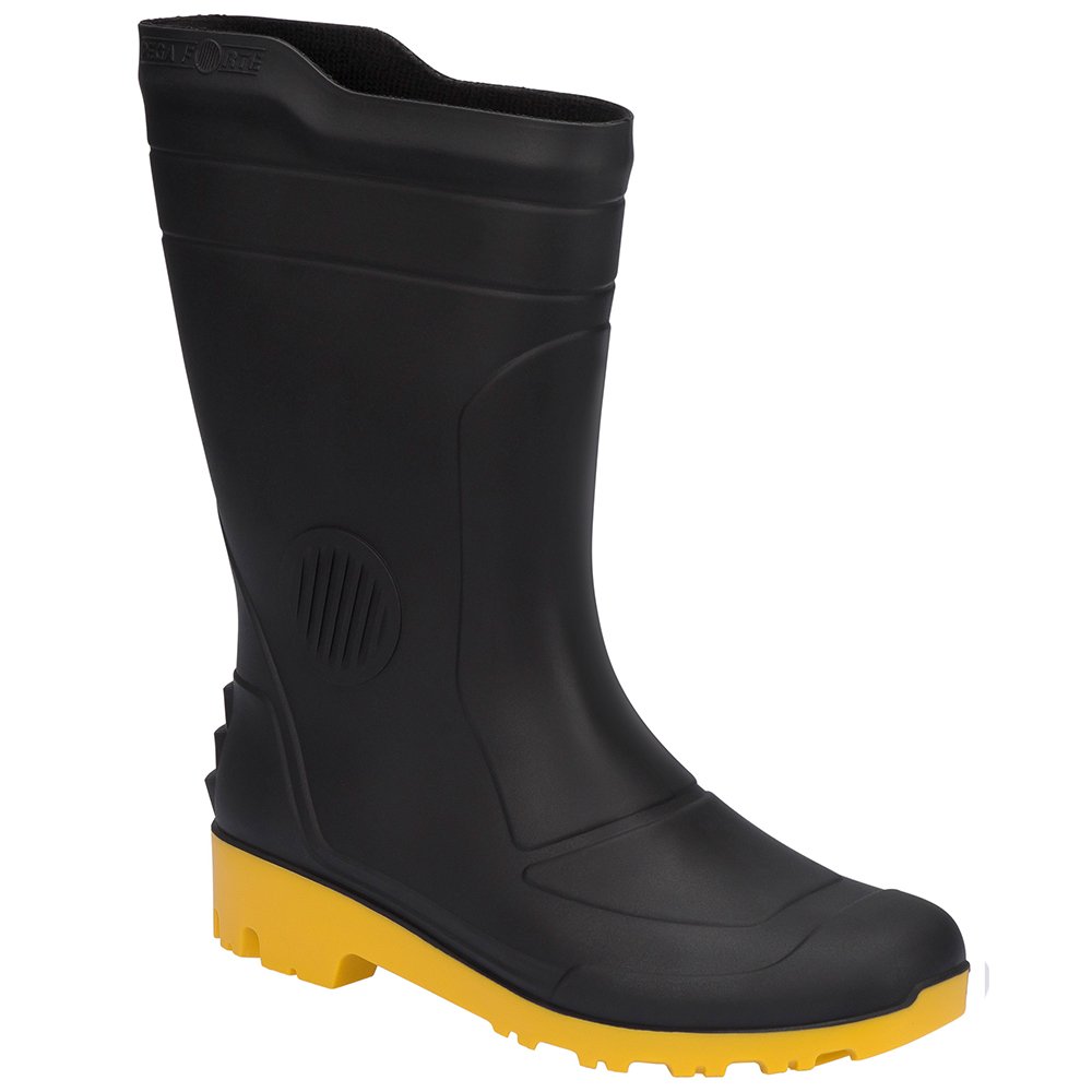 Bota Preta II Adulto Pega Forte Preto/Amarelo Com Meia 42