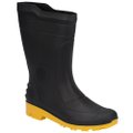 Bota Preta II Adulto Pega Forte Preto/Amarelo Com Meia 42