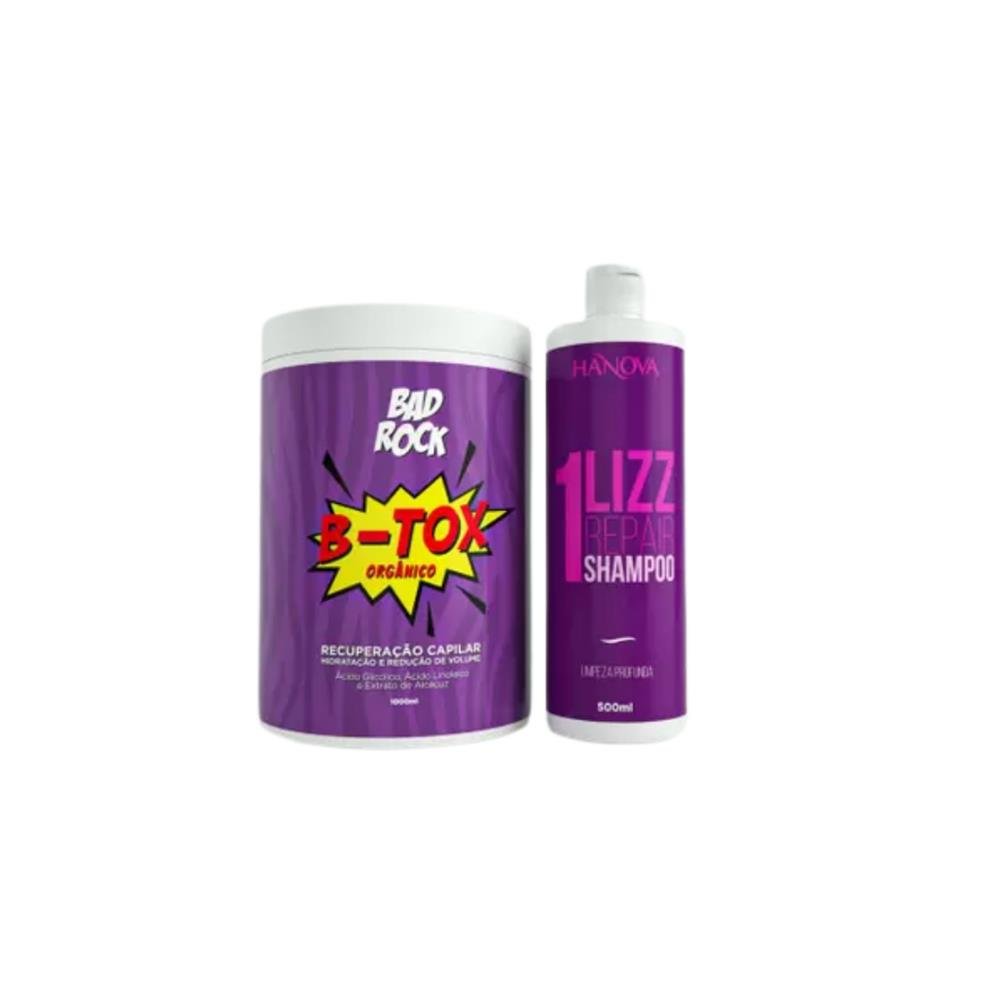Botox Capilar Hanova B-tox Bad Rock 1kg Grátis Shampoo Limpeza Profunda