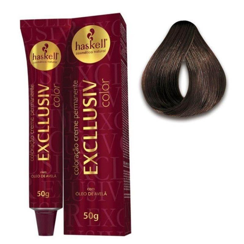 Coloração Haskell Excllusiv Color 50g 6.7 Louro Escuro Marrom