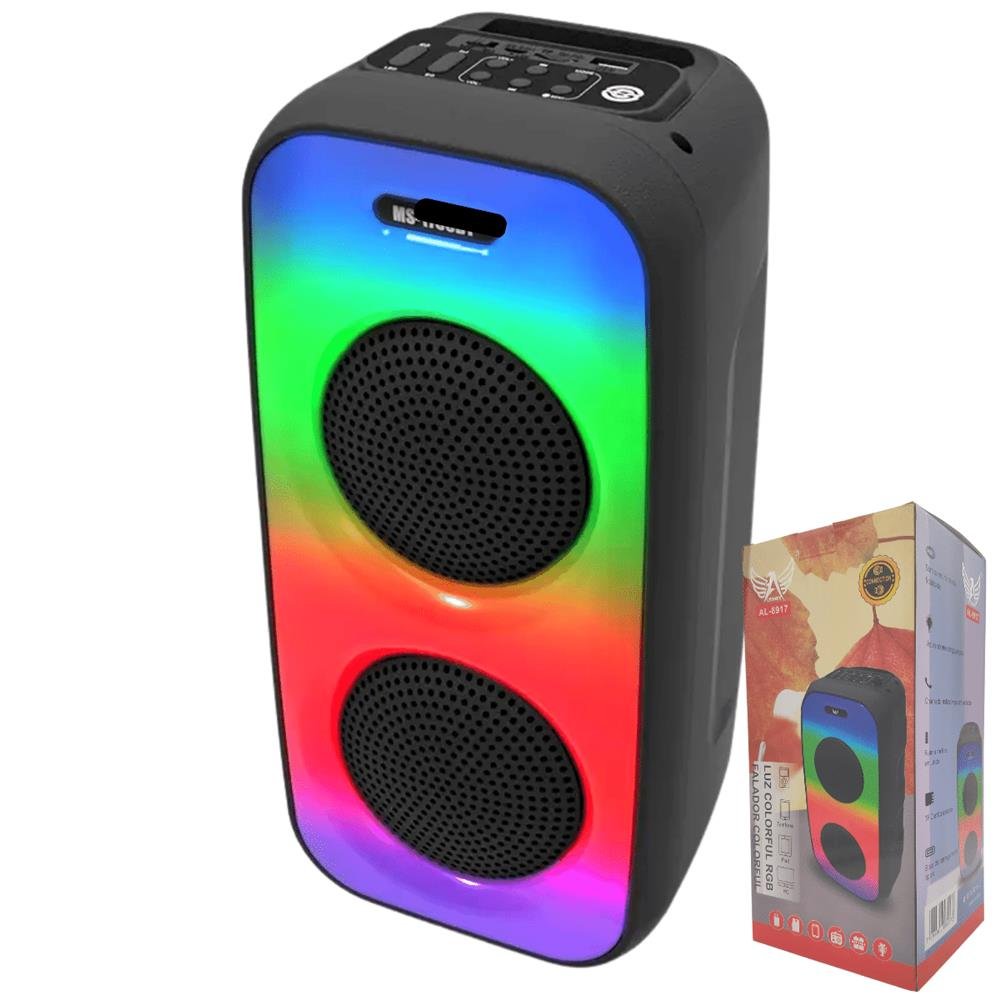 Caixa De Som Bluetooth Grande Pendrive USB Auxiliar Microfone