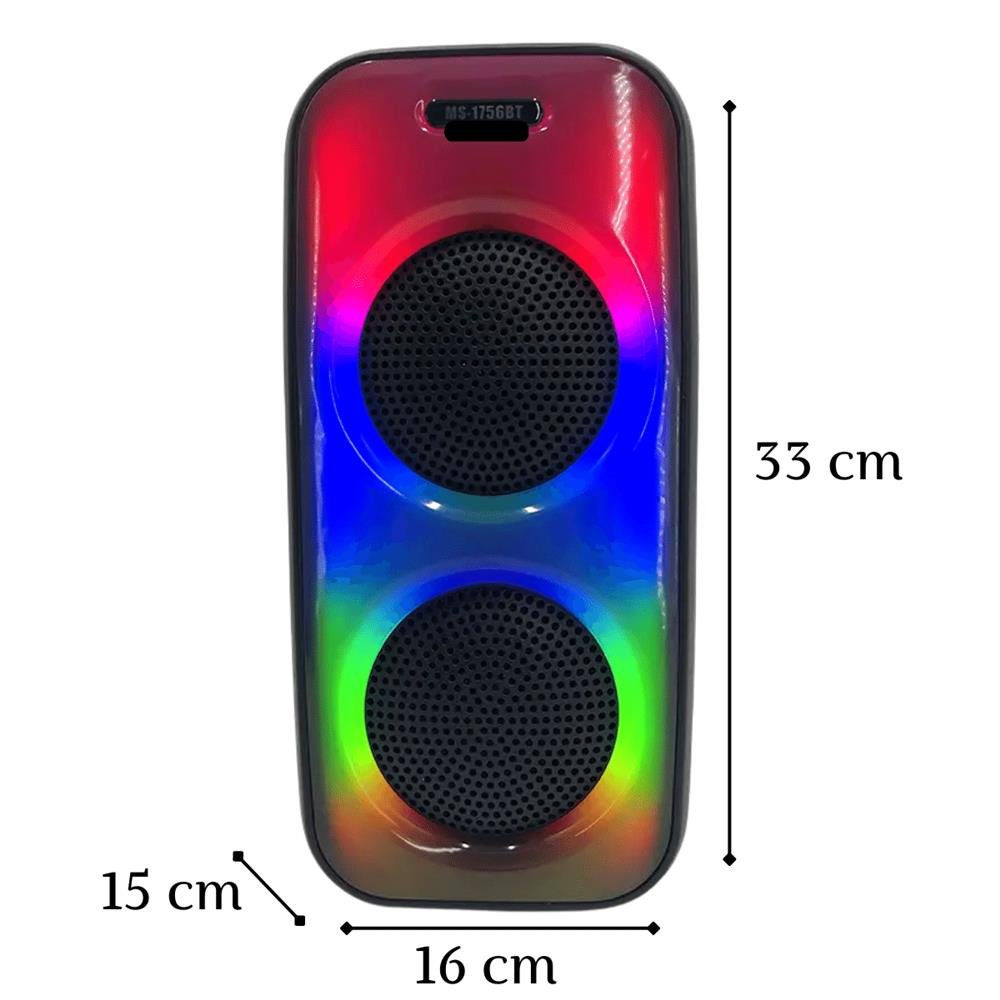 Caixa De Som Bluetooth Grande Pendrive USB Auxiliar Microfone
