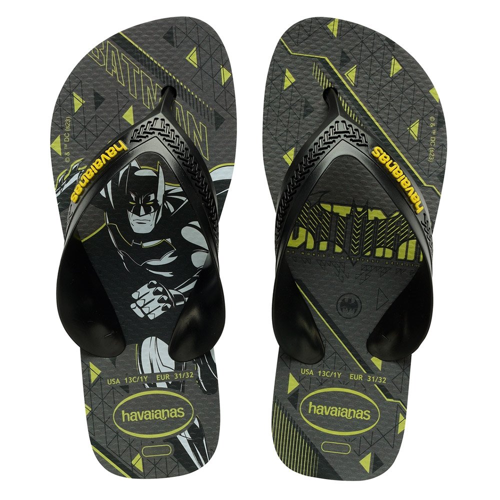 Havaianas Kids Max Heróis Preto/Amarelo 31/2
