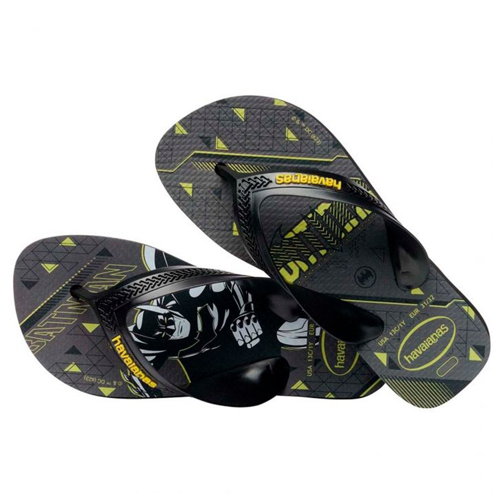 Havaianas Kids Max Heróis Preto/Amarelo 31/2