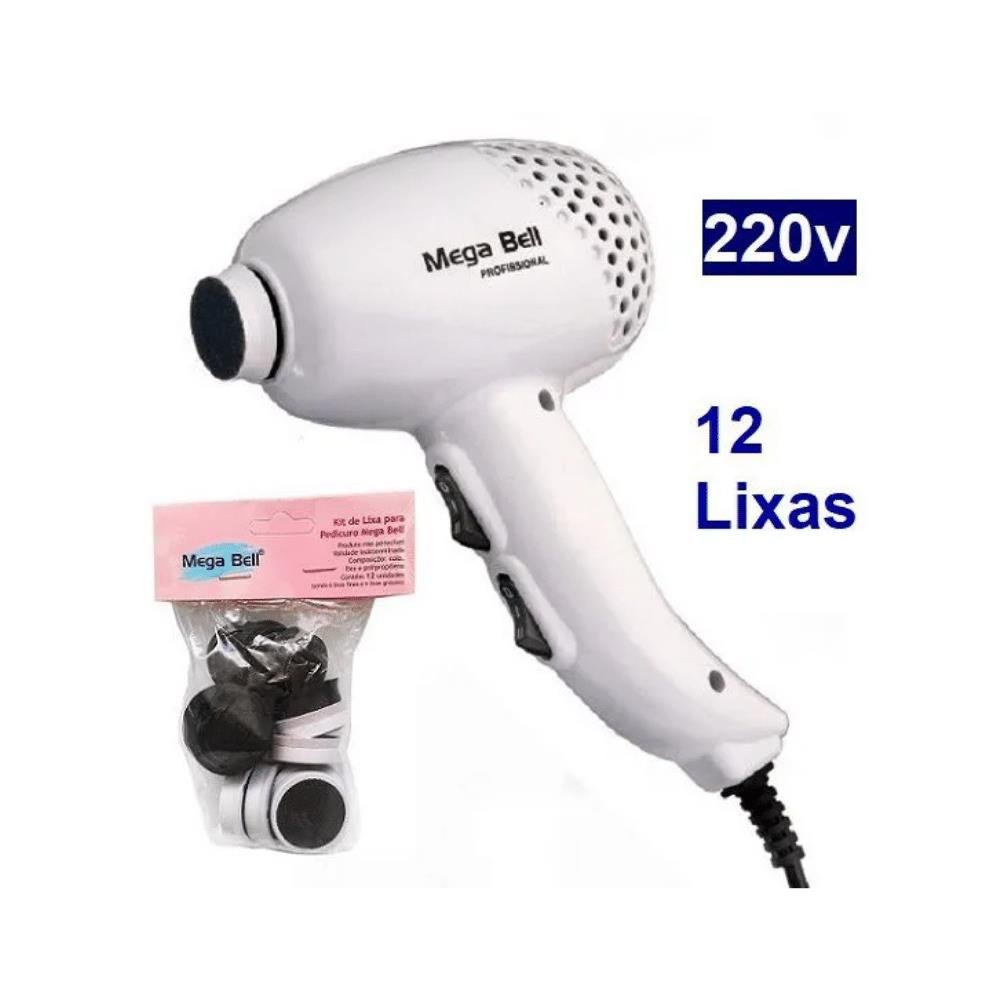 Aparelho Pedicuro Profissional para Lixar Pés Mega Bell - Branco 220 V