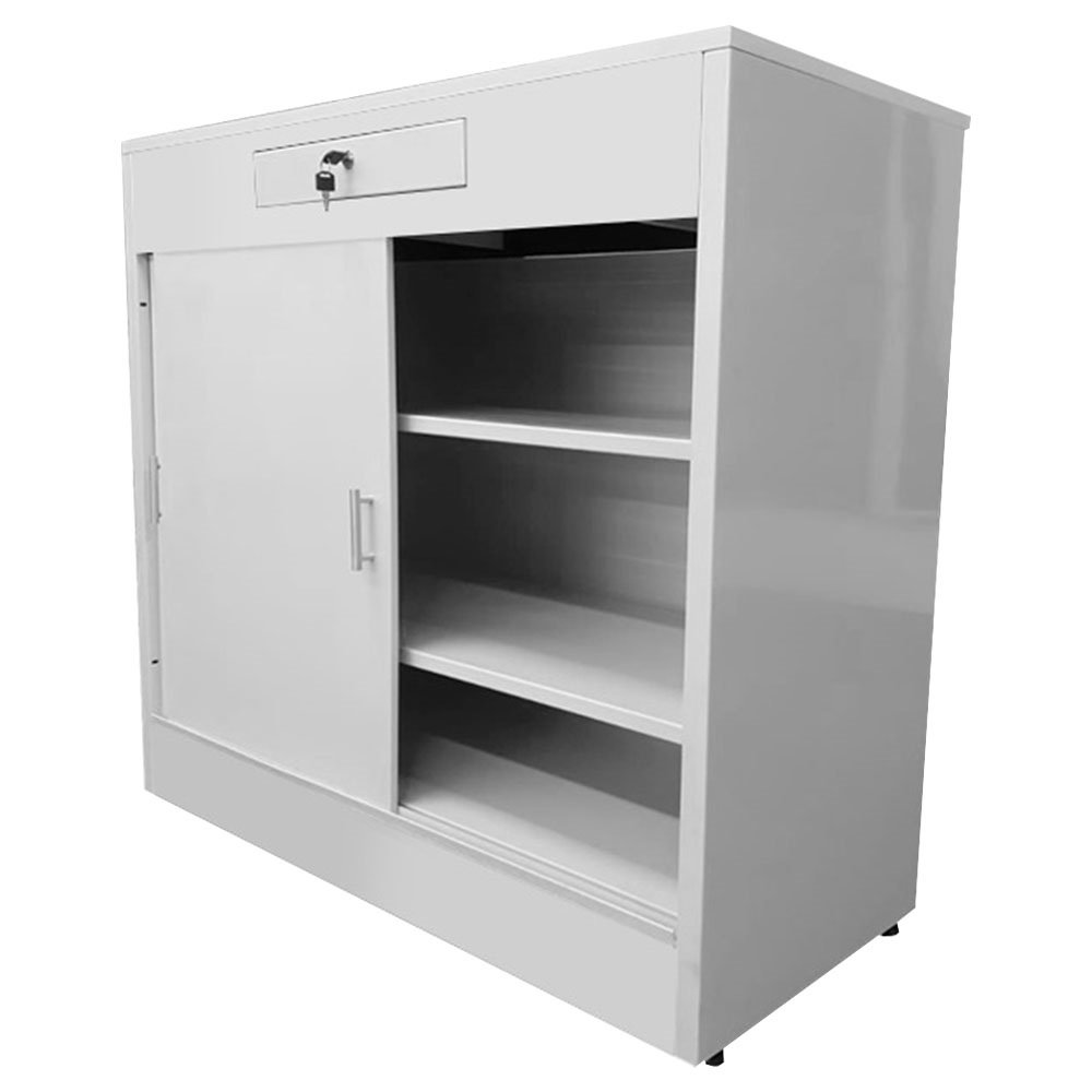 Balcão Caixa SA Tampo Aço Fechado BR01 Branco