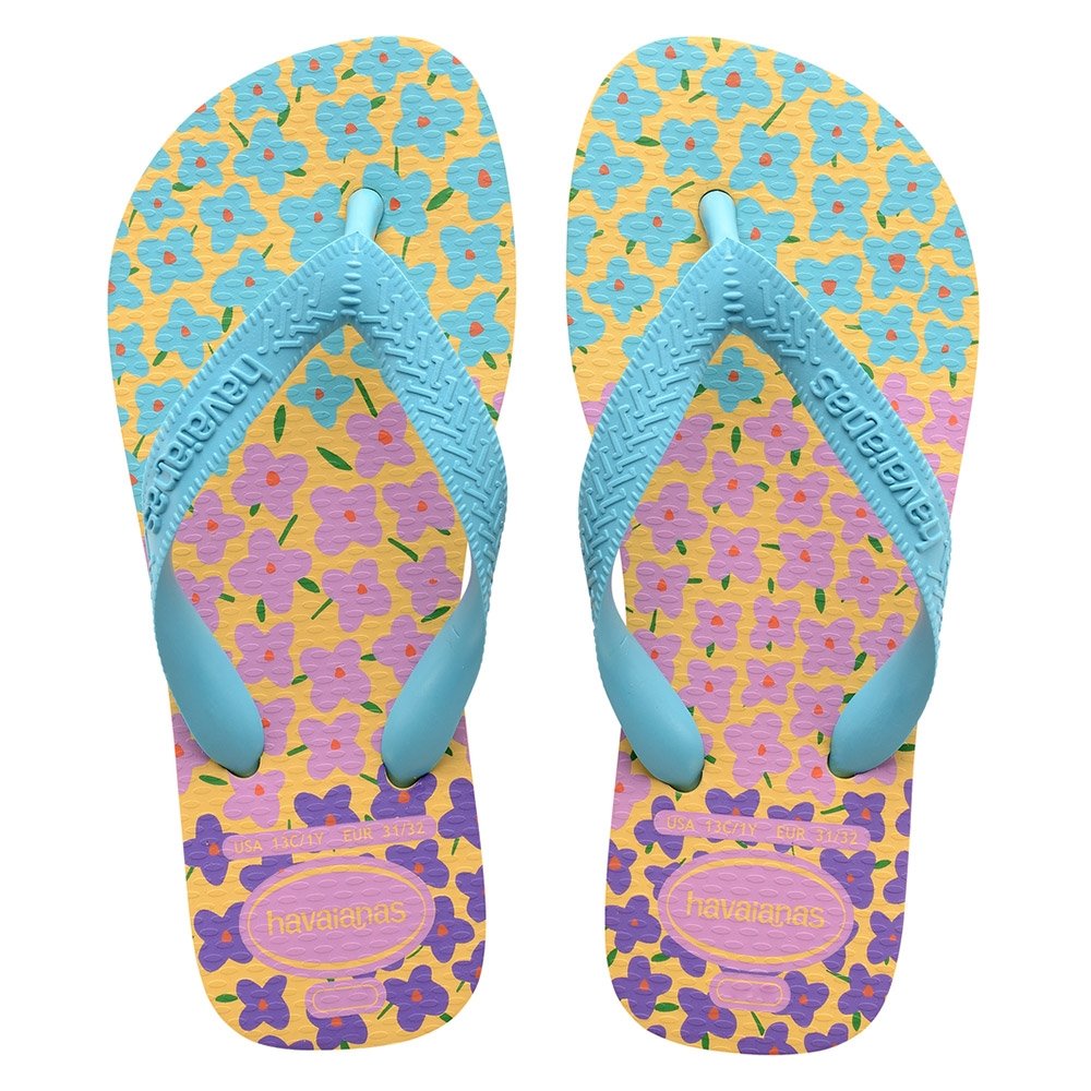 Havaianas Kids Flores Amarelo Caja/Azul Tradi 25/6