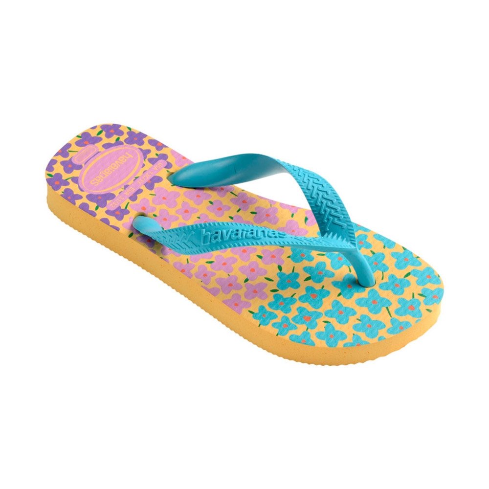 Havaianas Kids Flores Amarelo Caja/Azul Tradi 25/6