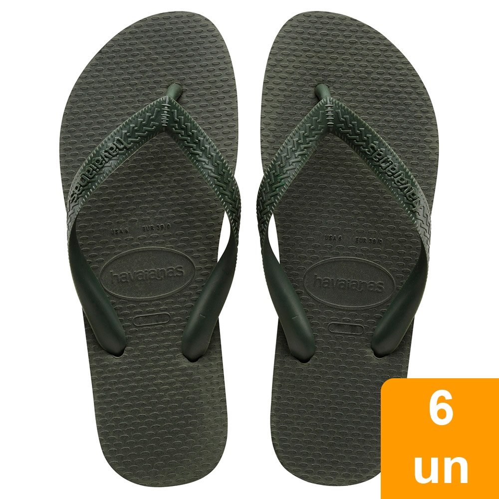 Havaianas Color Verde Oliva/Verde Oliva 41/2 - Embalagem com 6 Unidades