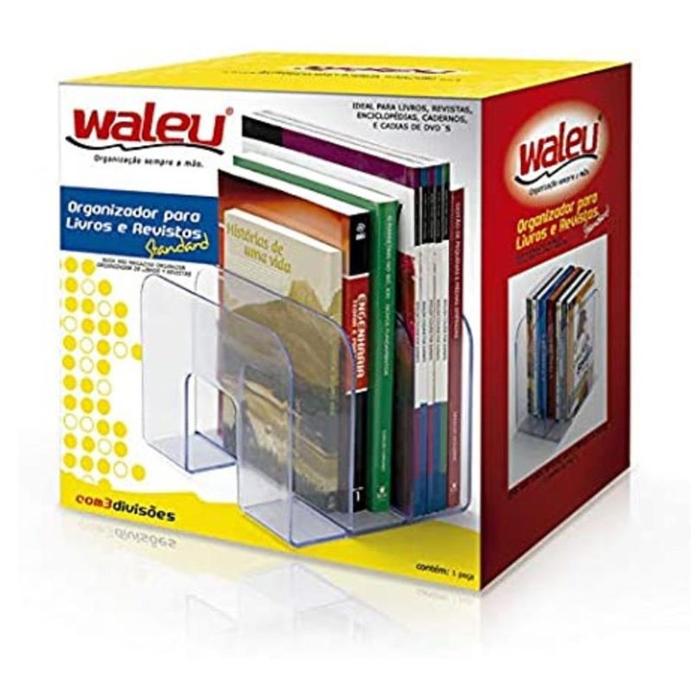 Organizador de Livros Standard Branco Waleu Com 03 Divisórias