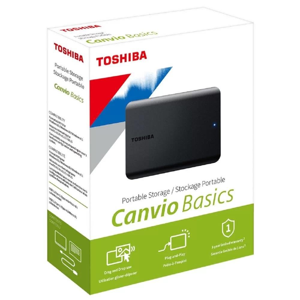 HD Externo Toshiba 2TB Canvio Basics Preto - HDTB520XK3AAI